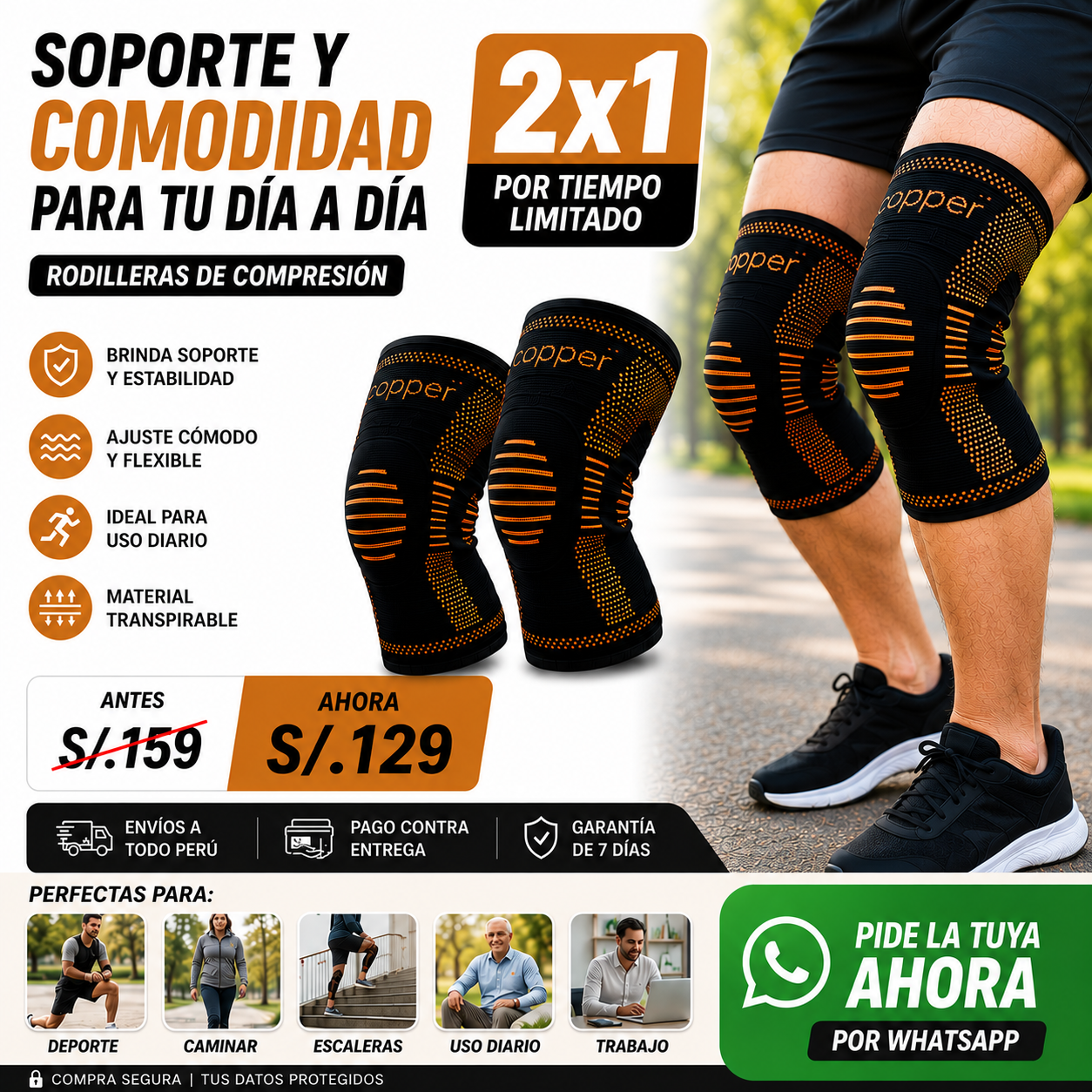 RODILLERAS DE COMPRESIÓN 2x1