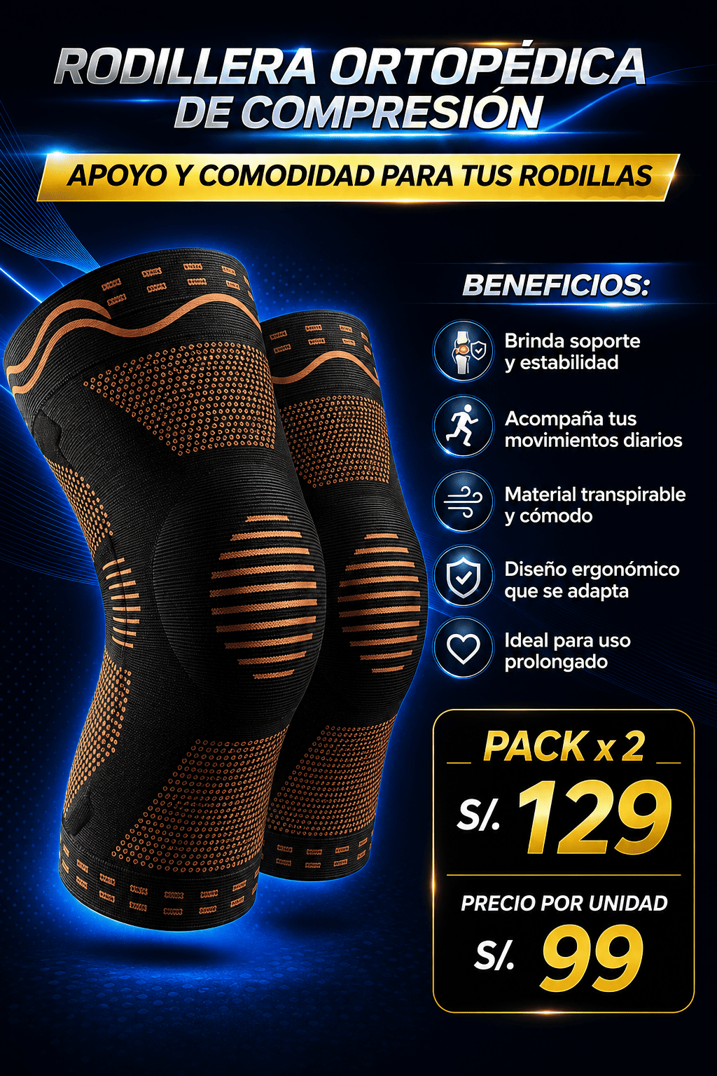 RODILLERAS DE COMPRESIÓN 2x1